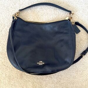 COACH LEATHER BAG in BLACK with TWO STRAPS